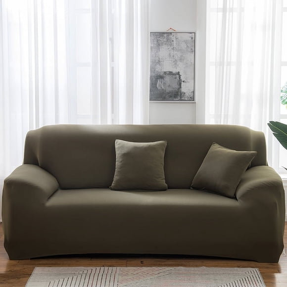 Nvzi Funda de sofá para sala de estar, funda protectora elástica para muebles de 4 plazas,funda protectora con todo incluido, fundas para sillas para sala de estar (verde amarillo)