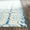 thumbnail image 4 of Safavieh Dip Dye Flower Distressed Wool Area Rug, Ivory/Turquoise, 2' x 3', 4 of 8
