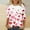 Red, variant on mihongmao Womens Plus Valentine Tops Women's Valentine's Printed Crew Neck 3/4 Sleeve T-Shirt Loose Red 2X