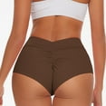 thumbnail image 5 of TRUBKH shorts for women athletic shorts for women yoga shorts gym shorts women lounge shorts women Scrunch Booty Shorts For V Back Yoga Shorts Cut Out Bottoms Butt Lifting Short Coffee 2XL, 5 of 5