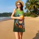 thumbnail image 3 of Fotbe Tree Frog Vestido de Verano sin Mangas para Mujer – Vestido Midi Línea A, Estilo Camiseta Floral, Vestido Playero Casual y Fluido, 3 of 7