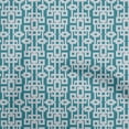 thumbnail image 1 of oneOone Georgette Viscose Teal Blue Fabric Geometric Dress Material Fabric Print Fabric By The Yard 42 Inch Wide, 1 of 5
