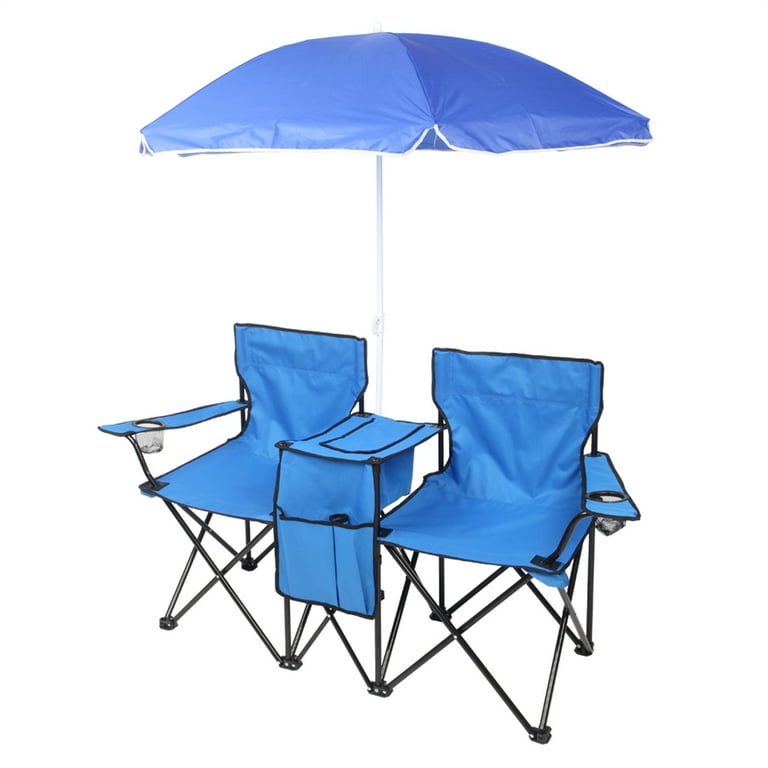 Outdoor folding chairs online with umbrella