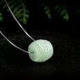thumbnail image 3 of EOEMY Burmese Jade Bead Pendant Green Man Jadeite Necklace Natural 925 Silver, 3 of 5