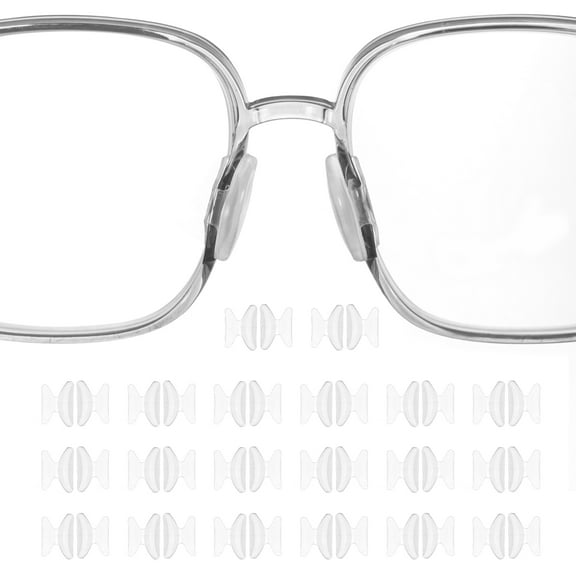 Uxcell 20 Pairs Eyeglass Nose Pads 1.8mm Glass Nose Grips Butterfly Shape Clear
