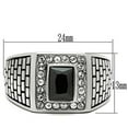 thumbnail image 2 of Luxe Jewelry Designs Men's Stainless Steel Ring with Black Jet Cubic Zirconia - Size 11 (Pack of 2), 2 of 4