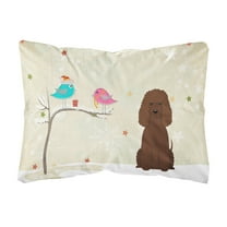 Carolines Treasures BB2535PW1216 Christmas Presents between Friends Water Spaniel Canvas Fabric Decorative Pillow, 12H