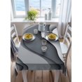 thumbnail image 3 of Black Gray Ombre Rectangle Tablecloth, Modern Abstract Moire Art Geometric Waterproof & StainResistant Tablecloth, Washable Oil-proof Table Cover for Dining/Party/Wedding/Camping/Buffet 60x84 In, 3 of 9
