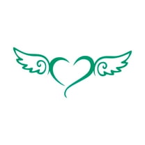 Unique Bargains Reflective Bumper Decal Green Square Heart Shaped Angel-Wings-Pattern Reflective Car Sticker Personalized Decoration Vehicle Body or Door or Window