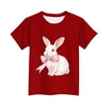thumbnail image 4 of Cowsor Tween Boys Girls Easter Fun Print Crew Neck Short Sleeve Cotton Tee Comfortable Lightweight Casual Easter Daily Wear for Kids 3-15 Years, 4 of 5