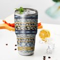 thumbnail image 3 of 30oz Blue Pioneer Flower Striped Pattern Tumblers Stainless Steel Tumbler with Lid and Straw,Vacuum Insulated Double Wall Travel Tumbler Cups Mug with Cleaning Brush for Coffee,Tea, 3 of 7