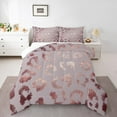 thumbnail image 2 of Feelyou Fashion Leopard Print Full Size Comforter Sets for Kids, Cartoon Cheetah Animal Bedding Comforter Set, Rosy Brown Bedding Sets, Luxury Bedroom Decor, 3pcs, 2 of 8