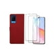 thumbnail image 1 of Funda Cartera Suave Cely Vesmir Para Oppo A16 Rojo Con 2 Micas, 1 of 4