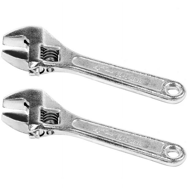 2X Llave Inglesa de Metal de Tamaño Mini de 4 Pulgadas Y 100 mm