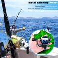 thumbnail image 3 of Ndcxsfigh Carrete Pesca Giratorio Metal Fundición A Presión 5.2: 1 Aparejos Pesca (Azul), 3 of 9