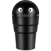 Universal Automotive Cup Holder Car Garbage Can with Lid Cute Mini Automotive Leakproof Vehicle Trash Bin for Car Office Home (Black)