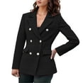 thumbnail image 2 of Casual Tweed Blazers for Women 2025 Long Sleeve Notch Lapel Collar Double Business Casual Work Office Jacket, 2 of 8