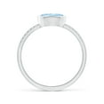 thumbnail image 2 of ANGARA Natural Bezel-Set Oval Aquamarine and Diamond Ring in 14K White Gold for Women (Size-7x5mm) | March Birthstone, Birthday, Anniversary, Jewelry Gift for Women | Natural Aquamarine Ring, 2 of 9