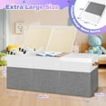 thumbnail image 7 of Extra Large Toy Storage Box with Lid, Collapsible Sturdy Toys Chest Storage Organizer Bin Basket with Divider for Kids, Boys, Girls, Closet, Playroom, Bedroom, Nursery, 40"X14"X16", Gray & White, 7 of 7
