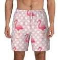 thumbnail image 2 of Picia Cute Flamingo with Heart pattern Mens Swim Trunks with Compression Liner Stretch Beach Shorts Quick Dry with Zipper Pockets No-Chafing Board Shorts-Large, 2 of 9