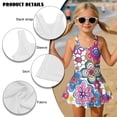 thumbnail image 5 of Uorisanigo Swimsuits for Girls Colorful Flower Polyester and Spandex Fabric Summer Swim Dress Size 12-13 One Piece Bathing Suit Swimwear Beach Sport, 5 of 6