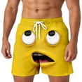 thumbnail image 3 of ibiyuan Mens Swim Trunks Funny Cartoon Face Print Stretch Mens Shorts Drawstring Waist Mens Bathing Suits Beach Swimming Pool Swimwear, 3 of 5