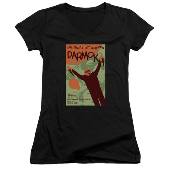 Star Trek Tng Season 5 Episode 2 Junior Women's V-Neck T-Shirt Black