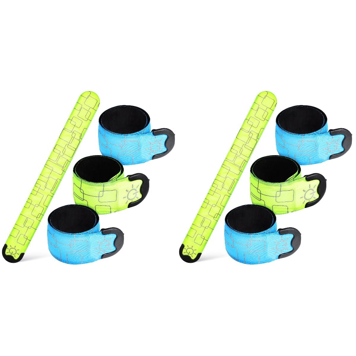 8 Pcs Upgrade LED Armbands for Running USB Rechargeable Reflective Slap