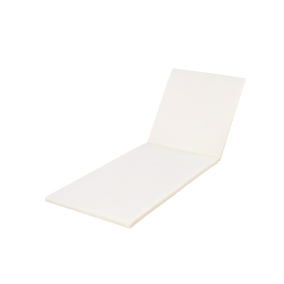 Youmumeub Outdoor Chaise Lounge Cushion in Cream, 2-Inch Thick Foldable Patio Seating Pad for Garden Furniture, Water-Resistant Fabric