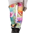 thumbnail image 7 of jjayotai Women's Floral Print Capri Leggings, High Waisted Tummy Control Tight Pants for Running Exercise Yoga Gym Workout Trousers, 7 of 7