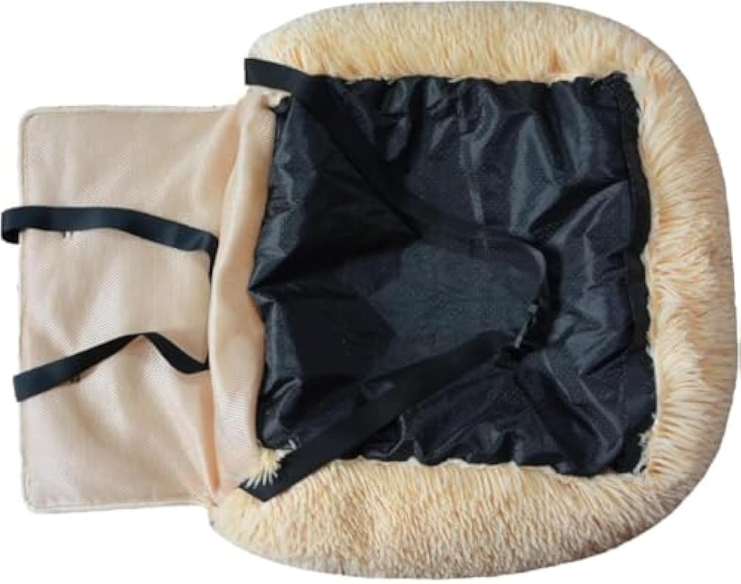 Car Bed Travel Safety Kit, Car Seat Calming Dog Bed with Safety Straps, Ultra Soft Comfort Durable Orthopedic Dog Beds for Small Medium Dogs