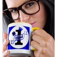 thumbnail image 2 of 3drose, Number One Dad Blue, 11oz Two-tone Yellow Mug, 2 of 6