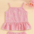 thumbnail image 4 of KPOPLK 1T 2T 3T 4T Tween Girls Clothes Summer 2 Piece Outfit Set Ruffle Cami Top Wide Leg Pants with Pockets(12-18 Months,Light Pink), 4 of 5