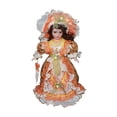 thumbnail image 3 of Muñeca de cerámica de 40 cm con vestido y sombrero para casa de muñecas. Naranja, 3 of 9