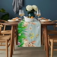 thumbnail image 2 of Easter Bunny Table Runner - 36 Inch Long, Kitchen Dining Table Runner Dresser Scarves, Spring Easter Eggs Floral Teal Wood Farmhouse Decor for Coffee Tables Wedding Party Banquet, 2 of 8