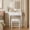 White: 23.6", variant on Fairy White Makeup Vanity Desk with Mirror, Lights, Power Outlet, Chair & Storage Drawer