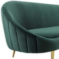 thumbnail image 5 of Modway Sublime Vertical Curve Back Performance Velvet Sofa in Green, 5 of 6