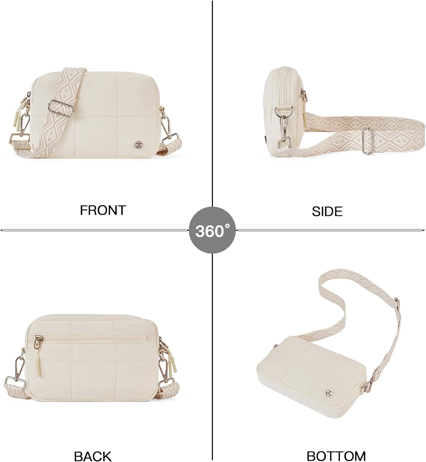 Crossbody Bags for Women Crossbody Purse with Guitar Strap Lightweight Puffer Shoulder Bag for Travel