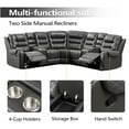 thumbnail image 2 of Pemberly Row PU Leather Gray Sectional Sofa L-Shaped Reclining, 2 of 8