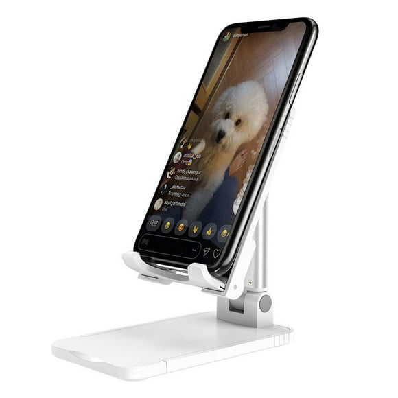 360 Rotating Tablet Desk Stand Flexible Cellphone Holder Mount for iPhone / iPad / Samsung Tablet / Smartphone, White