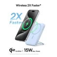 thumbnail image 3 of Baseus Qi2 MagSafe Power Bank, PicoGo 5000mAh Wireless Portable Charger with 360° Rotatable Ring Stand, Magnetic Power Bank for iPhone 16/15/14,Blue, 3 of 7