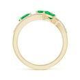 thumbnail image 2 of ANGARA Natural Three-Stone Pear Emerald Criss-Cross Ring in 14K Yellow Gold for Women (Size-6x4mm) | May Birthstone, Birthday, Anniversary, Jewelry Gift for Women | Natural Emerald Ring, 2 of 9