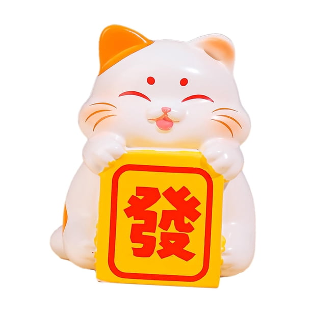 Figura de gato de la suerte, adorno decorativo de mesa, arte moderno, estatua creativa para 4x37x47 cm