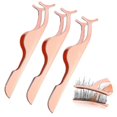 thumbnail image 2 of 3 Pcs Pinces à Cils Applicateur en Acier Inoxydable Pointe Courbée Extension de Pinces à Cils Or Rose, 2 of 5