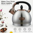 thumbnail image 2 of 2.8 QT Tea Kettle, Whistling Tea Pot with Silicone Handle, Stainless Steel for Stovetops (Silver) - T04 Sliver, 2 of 6