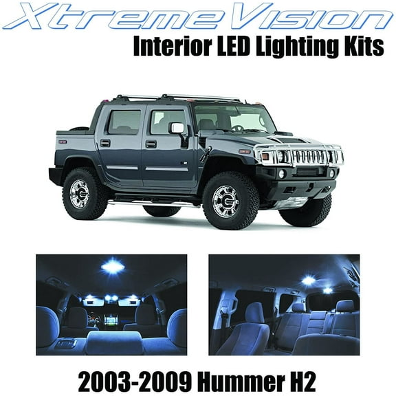 XtremeVision Interior LED for Hummer H2 2003-2009 15 pcs Cool White Interior LED Kit Installation Tool