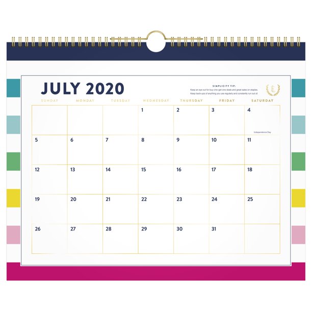 Emily Ley Simplified for AT-A-GLANCE Happy Stripe Academic Monthly Wall  Calendar, 15 x 12, July 2020 - June 2021 - Walmart.com