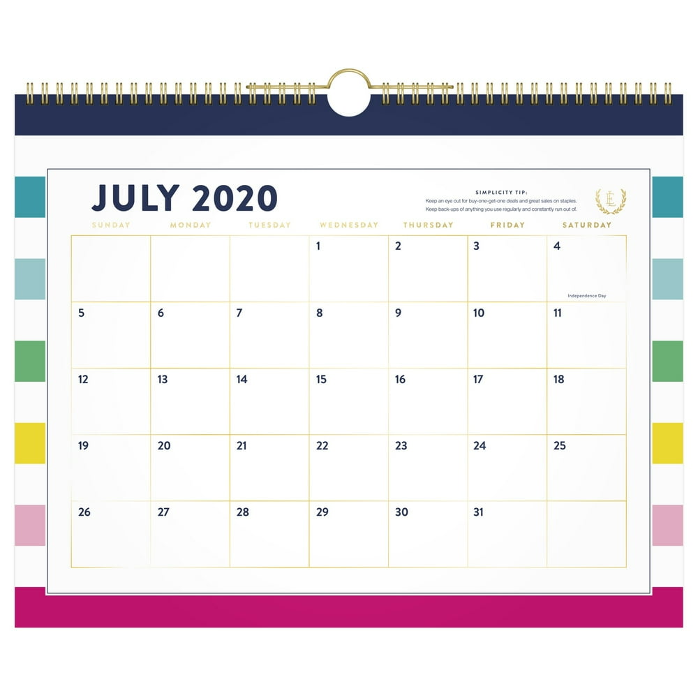 Emily Ley Simplified for ATAGLANCE Happy Stripe Academic Monthly Wall