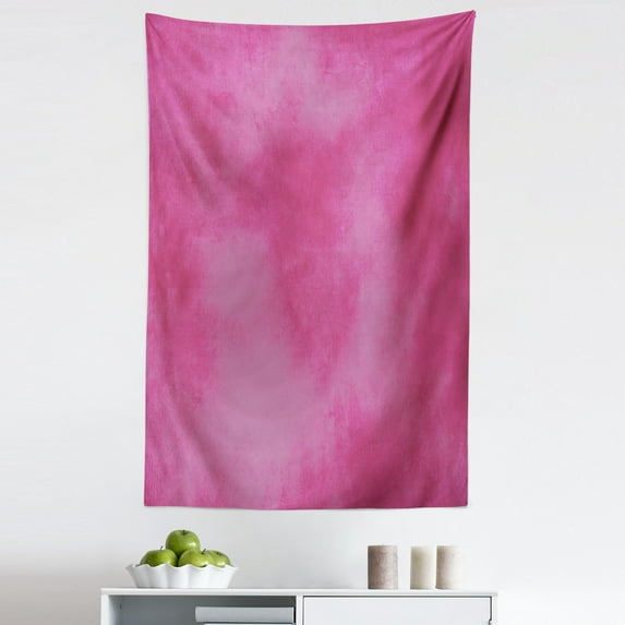Hot Pink Tapestry, Mottled Abstract Vibrant Colored Texture Image Vintage Warm Composition, Fabric Wall Hanging Decor for Bedroom Living Room Dorm, 5 Sizes, Hot Pink, by Ambesonne