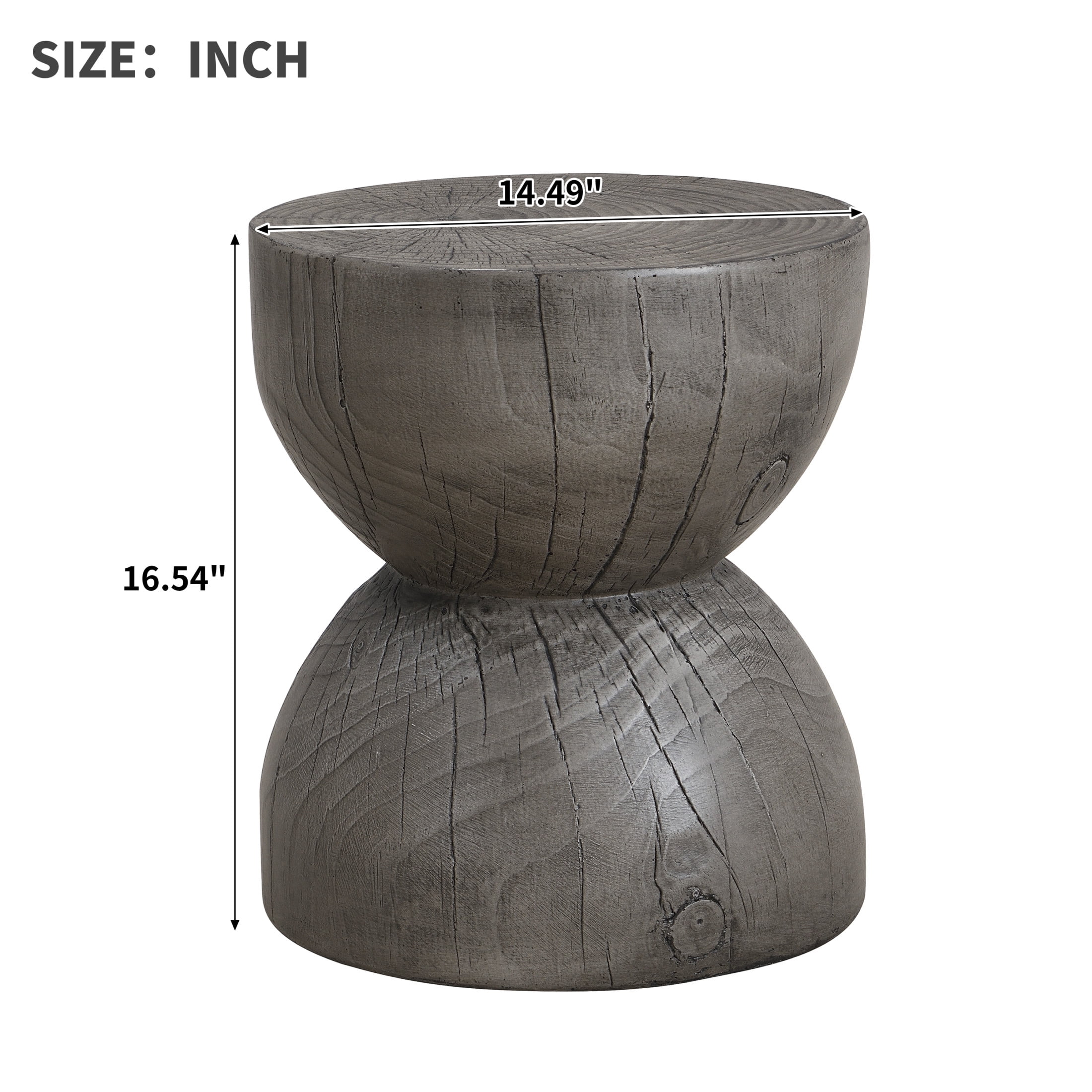 Christopher Knight Home 16.54" Indoor/Outdoor MGO Side Table with Hourglass Design, Gray